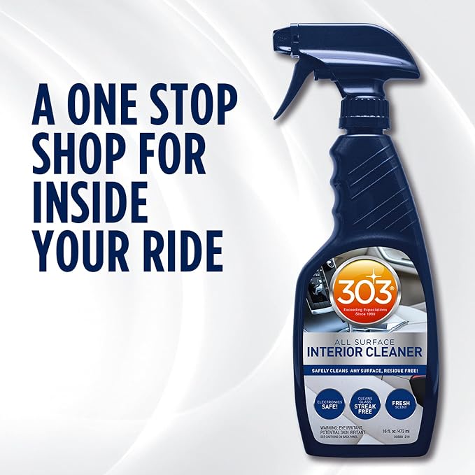 303 Interior Cleaner for Dash, Glass & Screens, 16 oz | Cleans interior surfaces with a residue-free finish. Safe on touchscreens, LCDs, and glass.