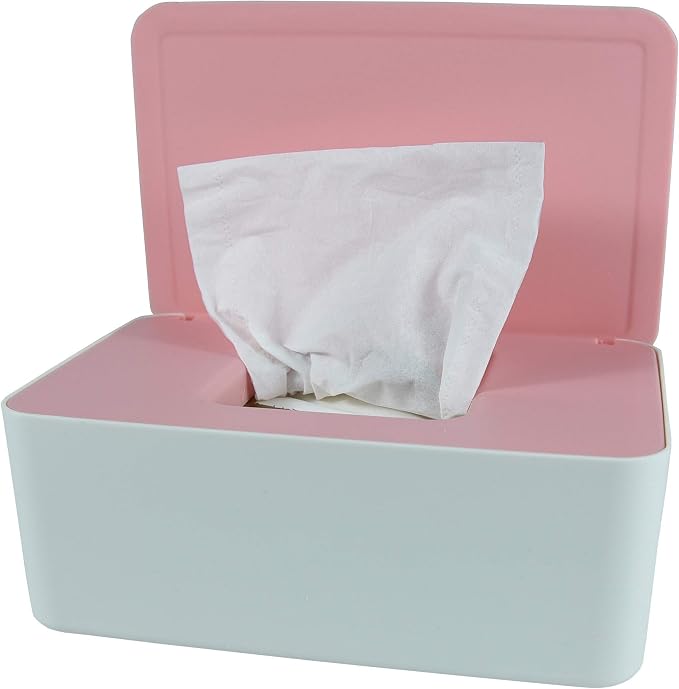 Diaper Wipes Dispenser, Tissue Storage Box Case, Wet Wipe Dispenser Holder | Refillable Wipe Container, Wipe Holder for Baby & Adult, Keeps Wipes Clean, Non-Slip, Easy Pull Wipes Pouch Case