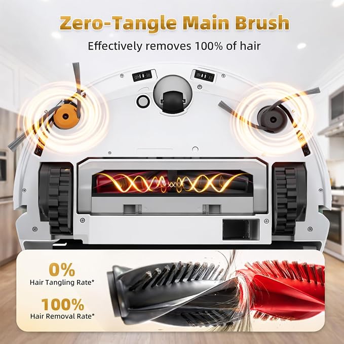 24 Pack Replacement Accessories for Roborock Qrevo Curv 2 Flow Robot Vacuum | 2 Pairs Main Brushes 2 Roller Mops 4 HEPA Filters 6 Side Brushes 6 Dust Bags 1 Cleaning Brush 1 Screwdriver