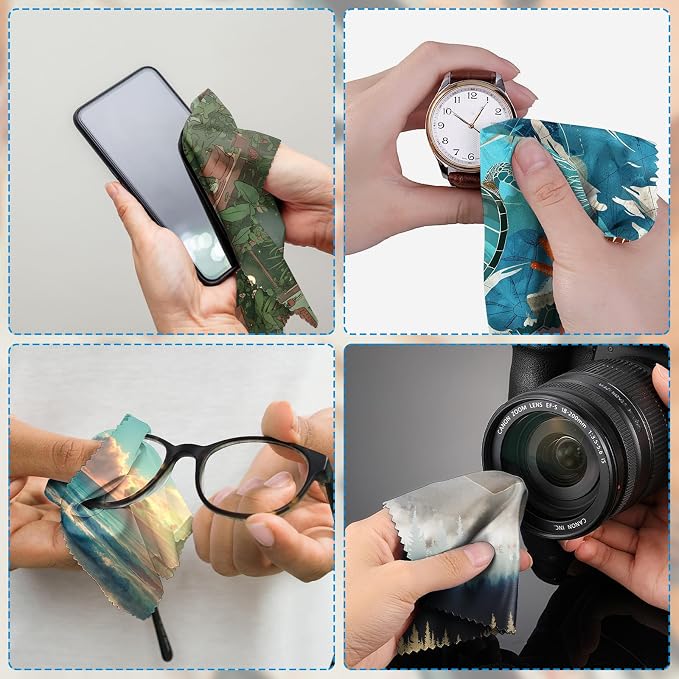 6 PCS Glasses Cleaning Cloth Eyeglass Lens Cleaning Cloth Eyeglasses Wipes Microfiber Reusable Soft for Phone Screens Camera Unisex Women Girls Cute Aesthetic (6.3"x6.3")-Sea Turtle Frog