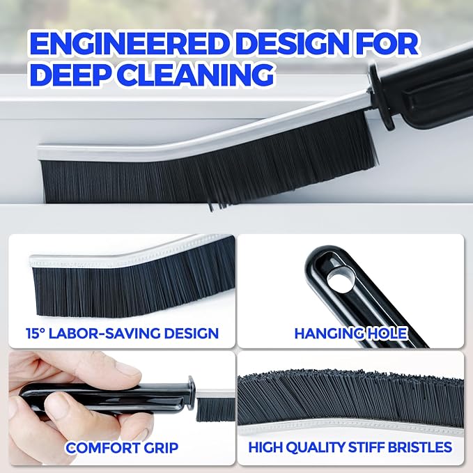 Holikme 6 Pack Cleaning Brush Scrub Brush Kitchen Brush for Floor,Grey | Scrub Brushes for Cleaning, Heavy-Duty Scrub Brush, Stiff Bristles Cleaning Brush for Kitchen Bathtub Floor and Wall