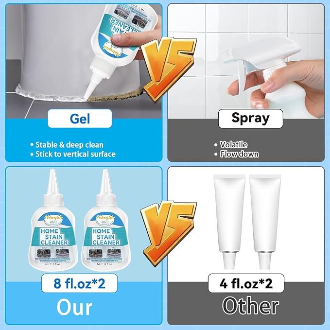 Home Remover Gel, 8 Fl Oz Household Washing Machine Cleaner for Washing Machine, Refrigerator Strips, for Tiles Grout Sealant Bathroom Cleaning Home Kitchen Sinks Cleaning Grout Cleaner