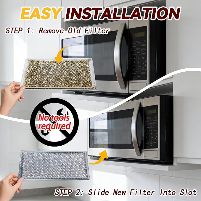 2-Pack Microwave Grease Filter Compatible with GE JVM3160RF1SS,JVM3160RF2SS, JVM3160RF3SS,JVM3160RF4SS, JVM3160RF5SS,JVM3160RF6SS