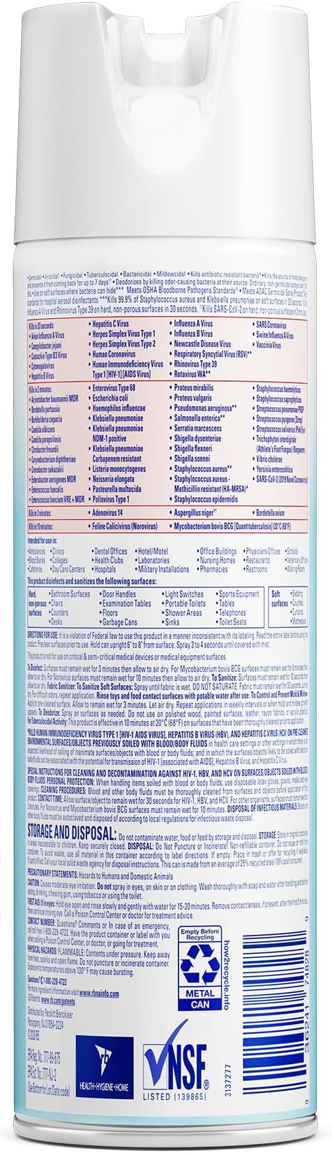 Lysol Professional Disinfectant Spray, Crisp Linen, 228oz (12X19oz)