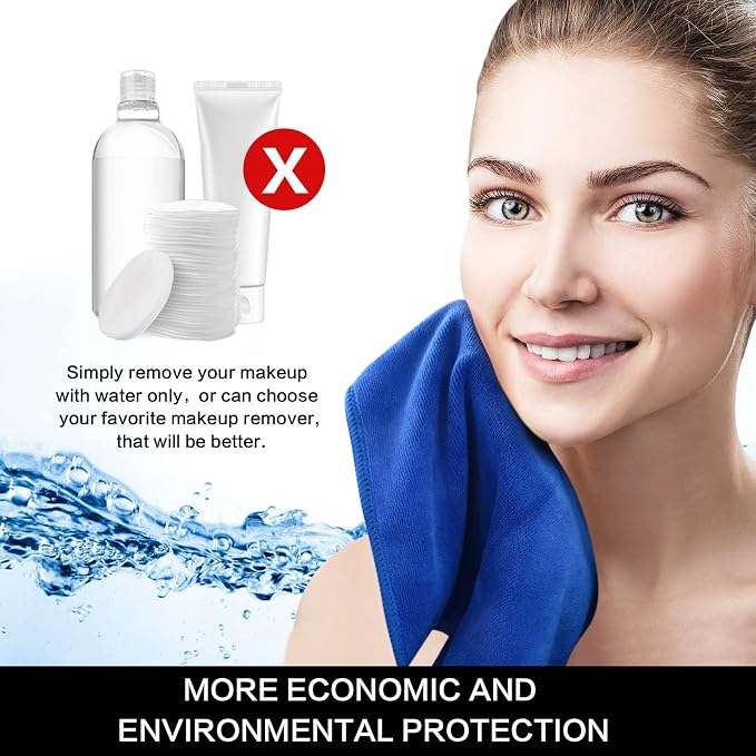 SINLAND Microfiber Facial Cloths Fast Drying Washcloth 12inch x 12inch (6pack, Blue)