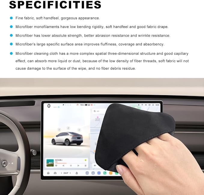Ohleats 2 PCS Car Screen Cleaner, Microfiber Auto Screen Cleaning Pad, Foldable Touch Screen Cleaner Cloth for Vehicle Dashboard LCD Display, Car Cleaning Kits (Triangle+Square)