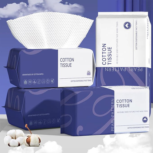 100 Count Face Towels Disposable, Clean Towels (4 Pack) | Ultra Thick Disposable Washcloths And Lint-Free , Ideal For All Skin, Daily Skincare, Makeup Removal & Travel