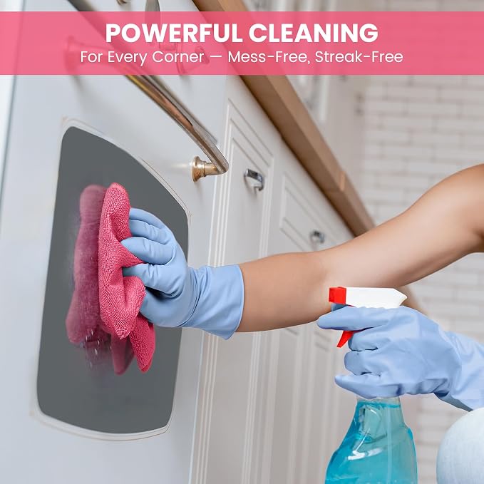 SIFANGKE Microfiber Cleaning Cloth, 12 Pack HotPink Cleaning Rags for Housekeeping, Reusable Microfiber Towels for Car, Kitchen, Bathroom and Household Cleaning Supplies, 11.8"X11.8"