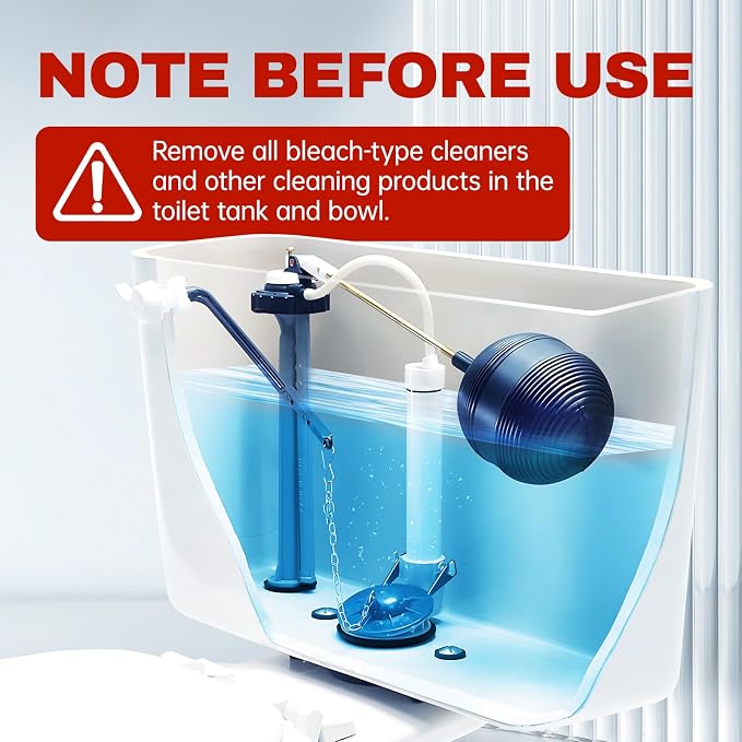 Vacplus Toilet Tank Cleaner Tablets, Automatic Descaler, Mold Rust Remover | 6 Pack, Long-Lasting Bowl Cleaning Solution, Septic Safe, Pipe Safe, Pre-Measured Convenience