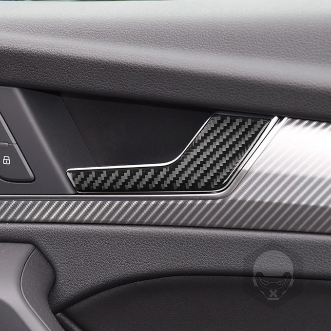 Real Carbon Fiber Trim for Audi 80A Q5 Accessories | for SQ5 2018-2025 Dash Door Inner Handle Panel Cover Sticker Interior Thick Overlay Decal