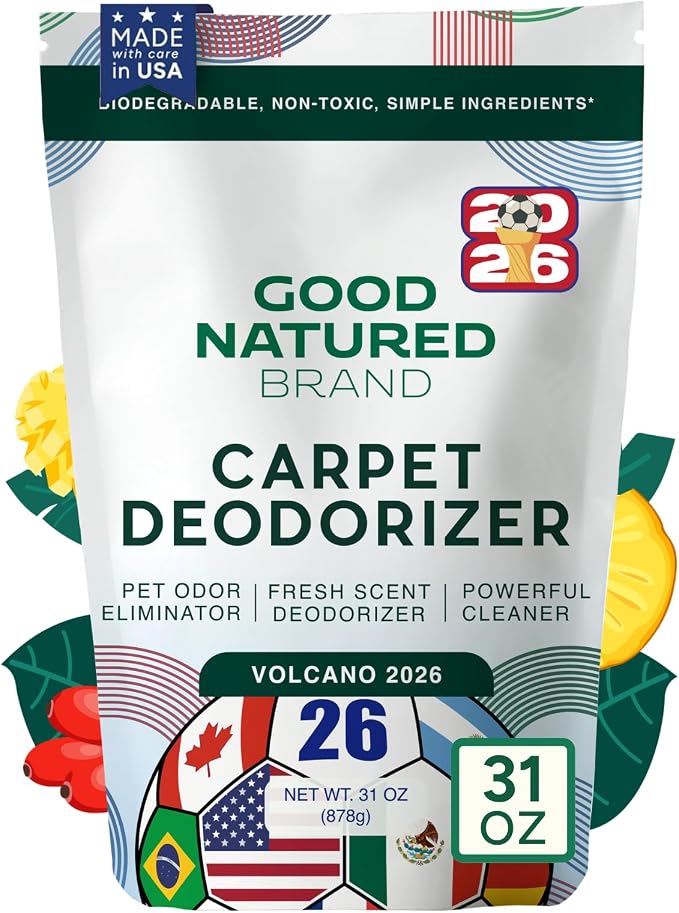 Good Natured Brand | Carpet Deodorizer & Freshener Powder | 31 oz Pet Odor Eliminator for Strong Odor & Pet Urine | Tropical Volcano 2026 Scent | Safe for Homes with Pets