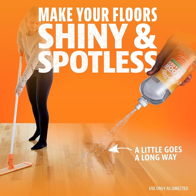 ANGRY ORANGE Hardwood Floor Cleaner - No-Rinse, Pet-Safe, Residue Free Multi-surface Cleaning Solution for Pet Urine, Grime & Everyday Dirt - Made in USA - Citrus Mint - 32 oz - Value 2 Pack