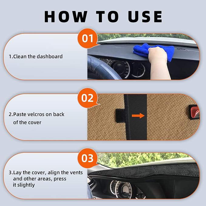 Dashboard Cover Dash Mat Fit for 2018-2012 Fo-rd Focus (Not Fit ST or RS Models),Car Dash Board Mat Anti-Glare Carpet,Non-Slip Pad Sunshield Protector (Flannel)