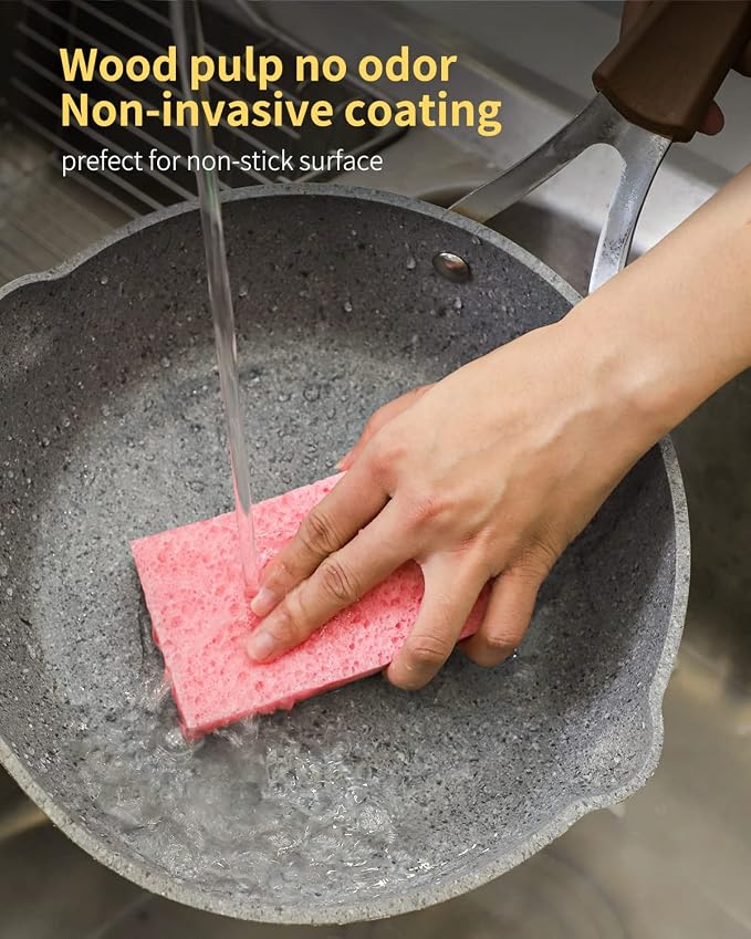 ARCLIBER Kitchen Sponge,Heavy Duty Color Cellulose Sponge,Clean Tough Messes Without Scratching (12 Pack)