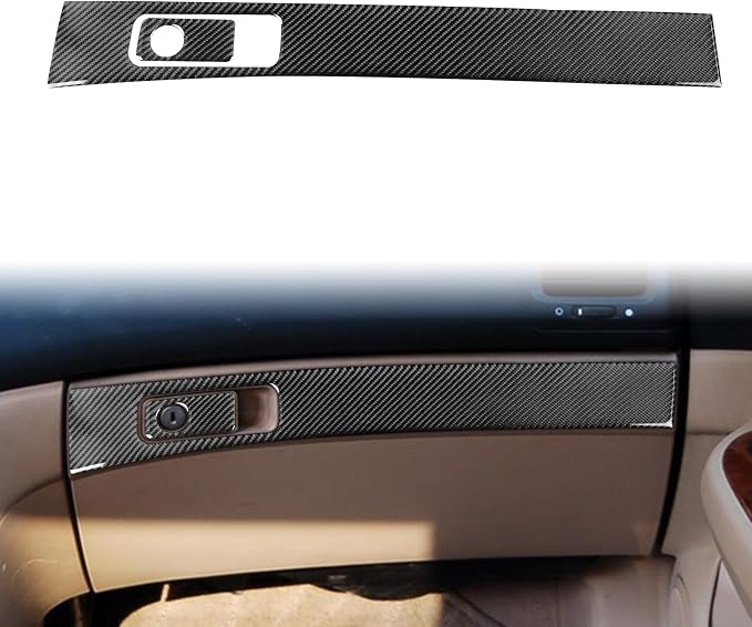 Real Carbon Fiber Trim for Honda Accord Accessories | for 2003 2004 2005 2006 2007，Passenger Storage Glove Box Switch Panel，Thick Overlay Sticker Decal