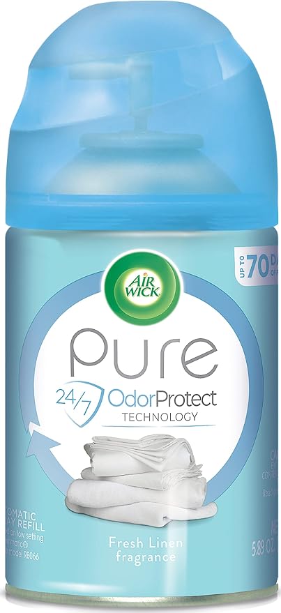 Air Wick Automatic Air Freshener Spray Refill, 1ct, Fresh Linen, Odor Neutralization, Essential Oils