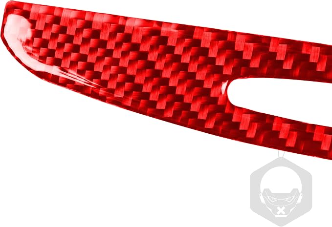 Console Armrest Panel Fit for Dodge Charger/Chrysler 300 2011-2023 | Real Carbon Fiber | Accessories | Cover Central Console Armrest Box Lower Trim Sticker | Thick Overlay | Self-adhesive | Red