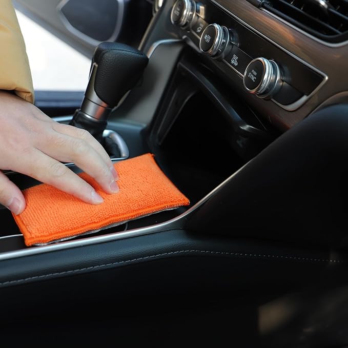 SPTA Car Interior Scrubbing Sponge, 8Pcs Scrub Ninja, Microfiber Car Wax Applicator, Car Wash Sponges for Car, Boat, Wood, Marble and Motorcycle, 6in x 3.3in x 0.8in