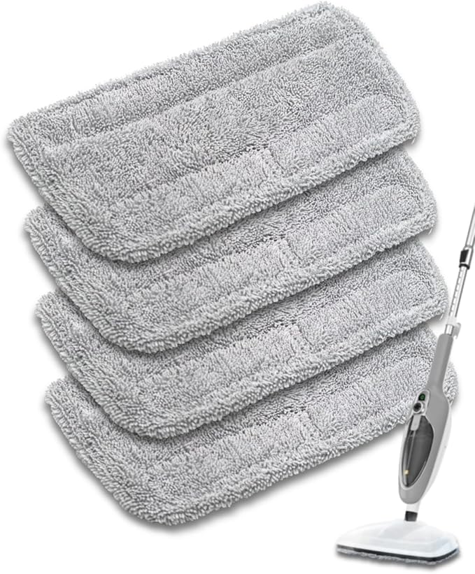 4 Pack Steam Mop Pads Compatible with GorFanty GF-6610B/GF-6610 | Steam Mop Replacement Pads Compatible with Neugo NE033M/Mxnsewr/Sprobil/KGHKGH Floor Steamer, Washable & Reusable Steamer Pad