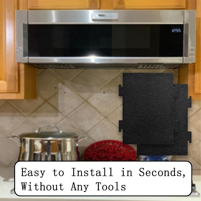 8 Pack Activated Charcoal Air Filters Compatible with Whirlpool Over-The-Range Microwaves, for Over The Range Microwave Hood Models YKMLS311, YWML55011, WML75011