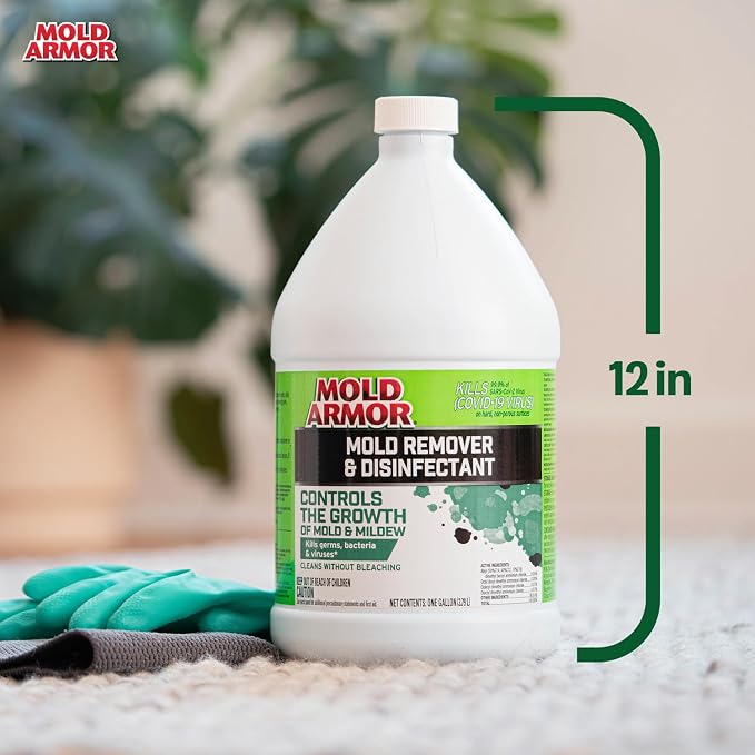 Mold Armor Mold Preventer, Disinfectant and Flood Cleanup, 1 gal., Control & Prevent the Growth of Mold and Mildew, Cleans without Bleaching, Ready to Use