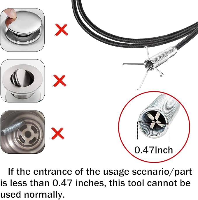 61 inch Drain Snake Flexible Grabber Claw – Toilet Snake Drain Claw for Clog Remover & Pick Up Small Items