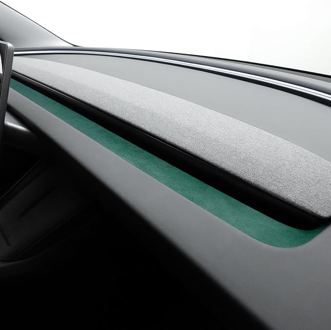 Betterhumz Car Dashboard Panel Trim for Tesla Model 3 M3 Highland 2026 2025 | Center Console Front Air Condition Vent Cover Sticker Moulding Tuning Accessories (for alcantara Green)