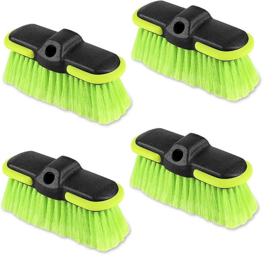 Car Wash Brush Head with Soft Bristle 8 ", 4 Pack Scrub Brush Attachment for Extension Pole, Outdoor Cleaning Tool for Window, Wall, Floor, Deck, Patio