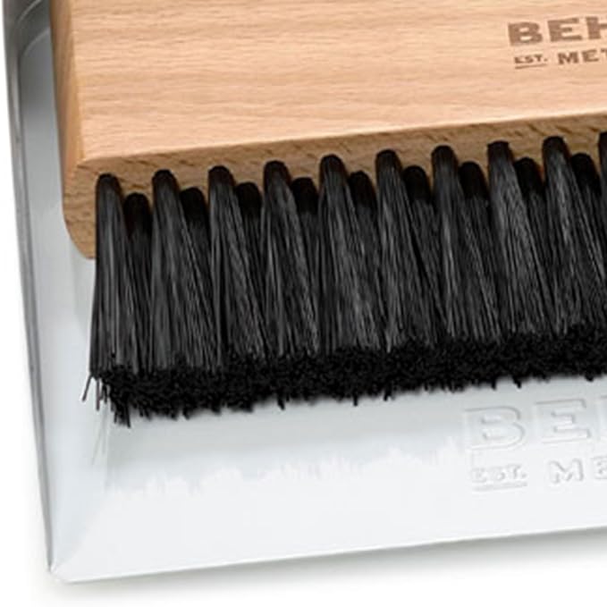 Behrens White Galvanized Dustpan & Brush Set