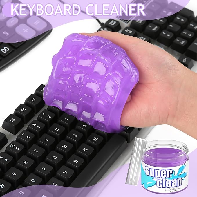 TeSabMi Car Cleaning Gel Car Cleaning Putty Car Putty Car Interior Cleaner Car Slime Car Detailing Kit Car Accessories Gifts for Men Women Stocking Stuffers Purple