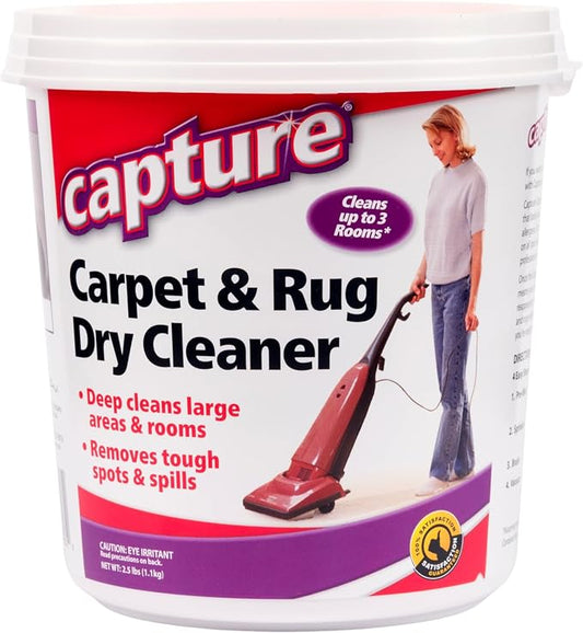 Capture Carpet & Rug Dry Cleaner: Carpet Deodorizer & Freshener Powder - Pet Odor Eliminator - Spot & Stain Remover - Fresh Natural Scent - Carpet Cleaner Powder - Dry Rug Powder Cleaner (2.5 lb)