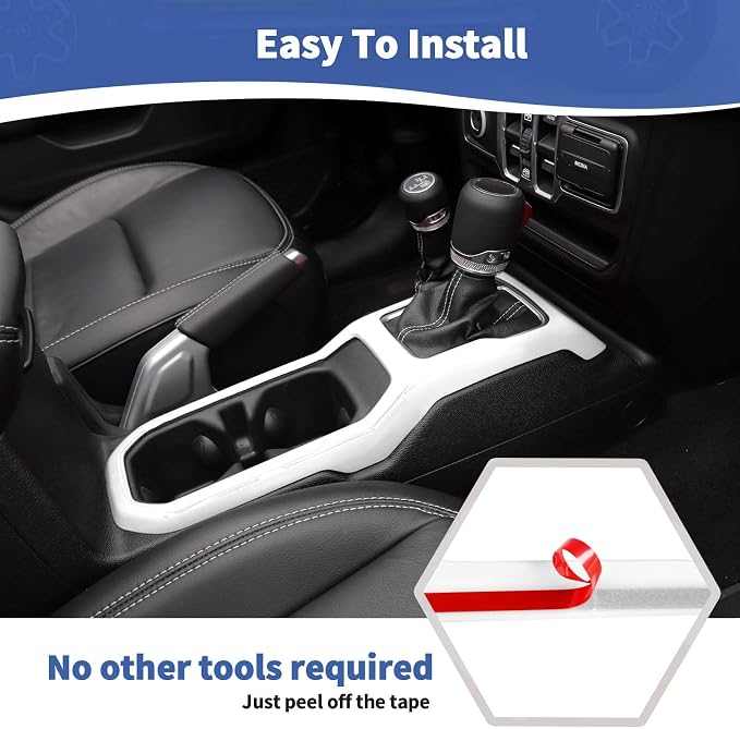 RT-TCZ for Jeep JL Dash Cover Gear Shift Panel Trim White for Jeep Wrangler JL JLU 2018-2023 for Gladiator JT 2020-2023 White Interior Accessories 3pcs