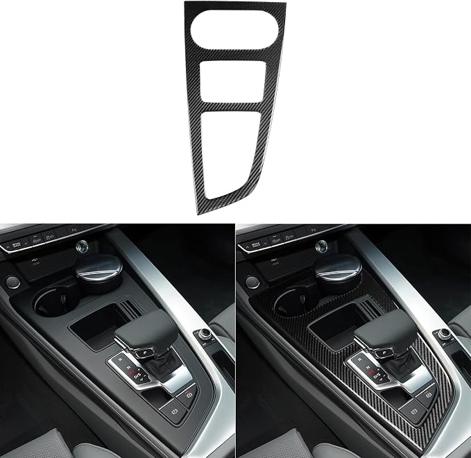 Real Carbon Fiber Trim for Audi Accessories | for B9 A4 S4 A5 S5 2017-2019 / RS5 2018 2019 Center Console Gear Shift Panel Frame Interior Thick Overlay Decal - B