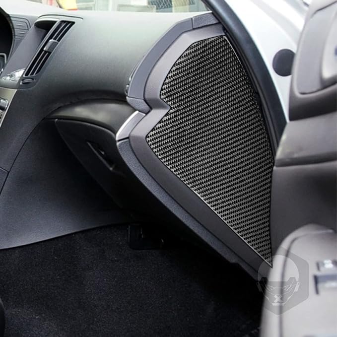 Real Carbon Fiber Trim for Infiniti Accessories | for Infiniti G37 2010-2013 G25 2011 2012 Q60 2014 2015 Side Dash Panel Interior Thick Overlay Decal - B