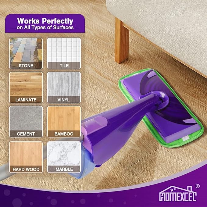 HOMEXCEL Microfiber Mop Pads Compatible with Swiffer Wet Jet, Reusable Machine Washable Swiffer WetJet Pad Refills, Mop Head Replacements for Multi Surface Wet & Dry Cleaning, Pack of 8