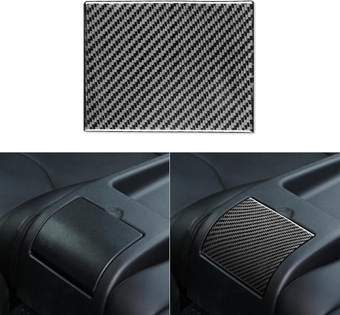 Real Carbon Fiber Trim for Infiniti Accessories | for G35 G37 G25 Q60 Q40 2007-2015 X S Sedan Rear Armrest Storage Box Organizer Cover Interior Thick Overlay Decal
