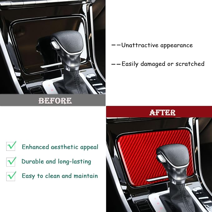 Red Real Carbon Fiber Trim for KIA Forte K3 Accessories | for 2019 2020 2021 2022 2023 2024 Center Console Organizer Storage Glove Box Sticker Interior Thick Overlay Decal