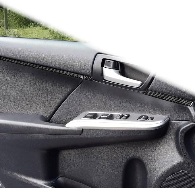 Real Carbon Fiber Trim for Toyota Camry Accessories | for 2012 2013 2014 Front Door Inner Decoration Panel Strip Sticker Interior Thick Overlay Decal 6PCs