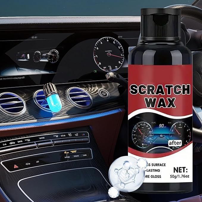 Car Interior Trim Restorer – 50g Scratch Repair Wax Polishes, Plasticc Dashboard Conditioner, Surfaces Renewal Cream | Automotive Detailer for Console Panel, Instrument Cluster, Upholstery Screen