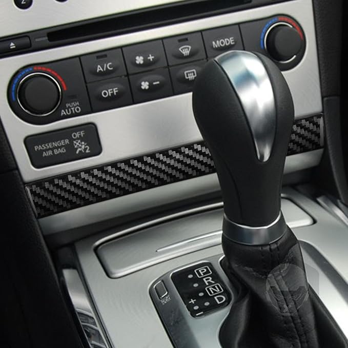 Real Carbon Fiber Trim for Infiniti Accessories | for G35 G37 G25 Q60 Q40 2007-2015 X S Sedan Coupe Convertible Dash CD AC Control Panel Strip Interior Thick Overlay Decal