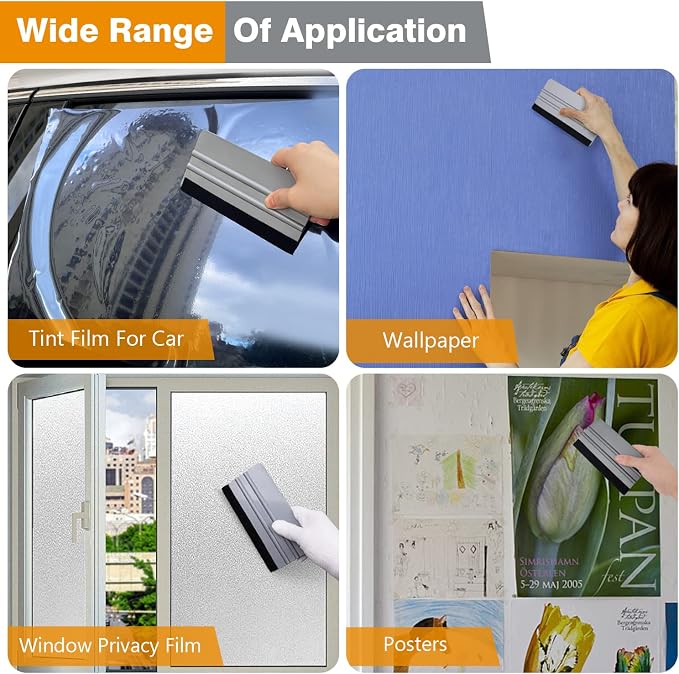 KESPEN Window Felt Squeegee, Vinyl Scraper for Window Privacy Film and Car Glass, Tint Squeegee Installation Tool Protection Scratches Film Soothing, 5.9 * 3.1 Inch, Grey