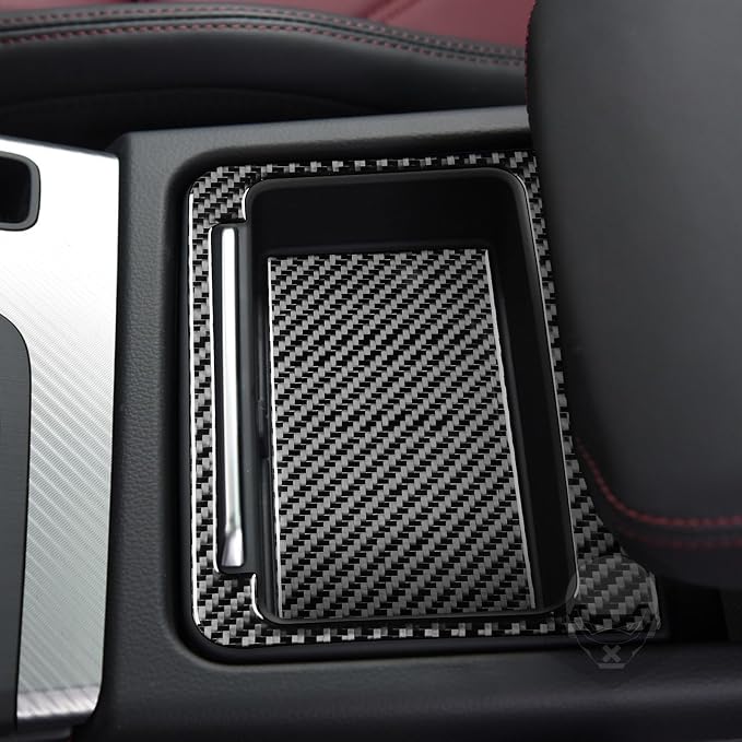 Real Carbon Fiber Trim for Audi 80A Q5 Accessories | for SQ5 2018-2025 Dash Center Console Storage Box Organizer Tray Cover Sticker Interior Thick Overlay Decal