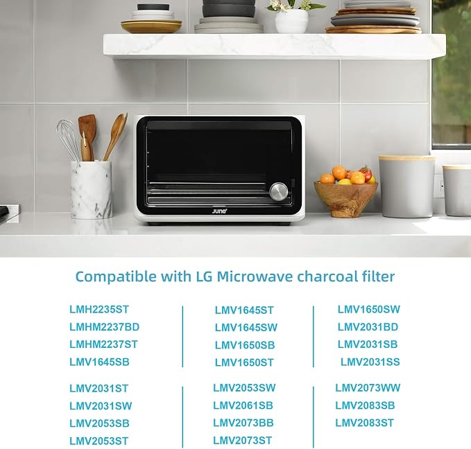 Replacement Filter 5230W1A003A Microwave Charcoal Filter Replacement with LG GE Kenmore Microwave Replaces LMV1650ST LMV1650SW LMV2031BD LMV2031SB PVM9005SJ8SS AP4439398 JVM7195SK6SS (2 Pack)