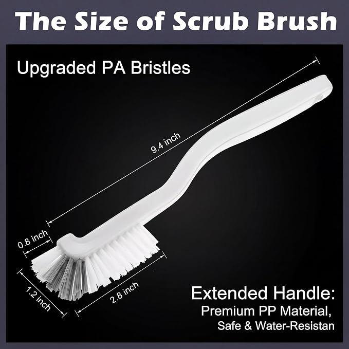 Patelai 5 Pcs Vegetable Scrubber Brush, 90 Degree Angle Fruit Cleaning Brush with PET Bristles, Multi Use Cleaning Tools for Fruits Vegetables Sink Tile Grout Window Track Corners