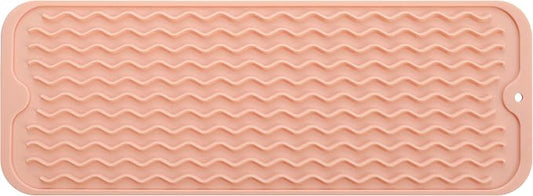 MicoYang Silicone Dish Drying Mat for Multiple Usage,Easy clean,Eco-friendly,Heat-resistant Silicone Mat for Kitchen Counter,Sink,Bar,Bottle,or Cup Pink M 17 inches x 6 inches