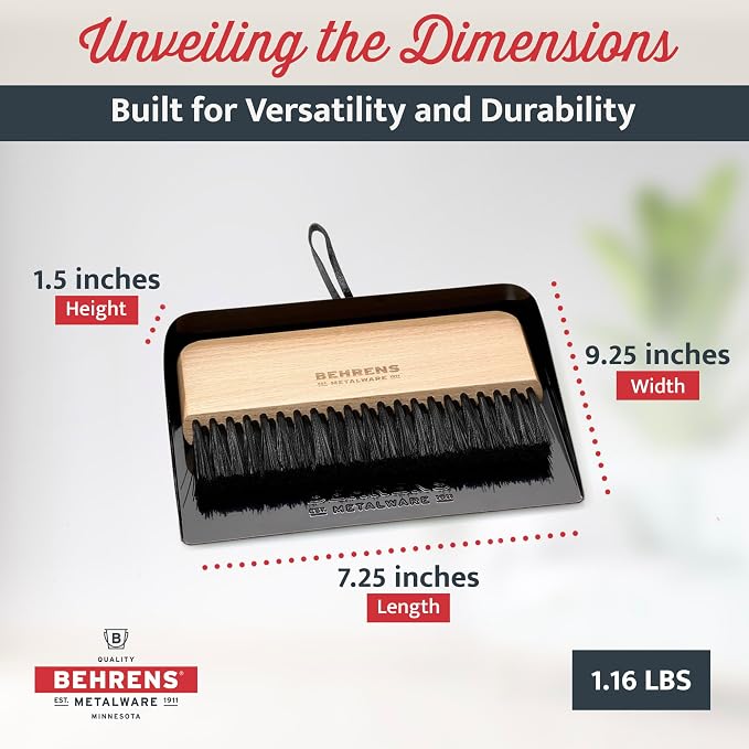 Behrens Black Galvanized Dustpan & Brush Set