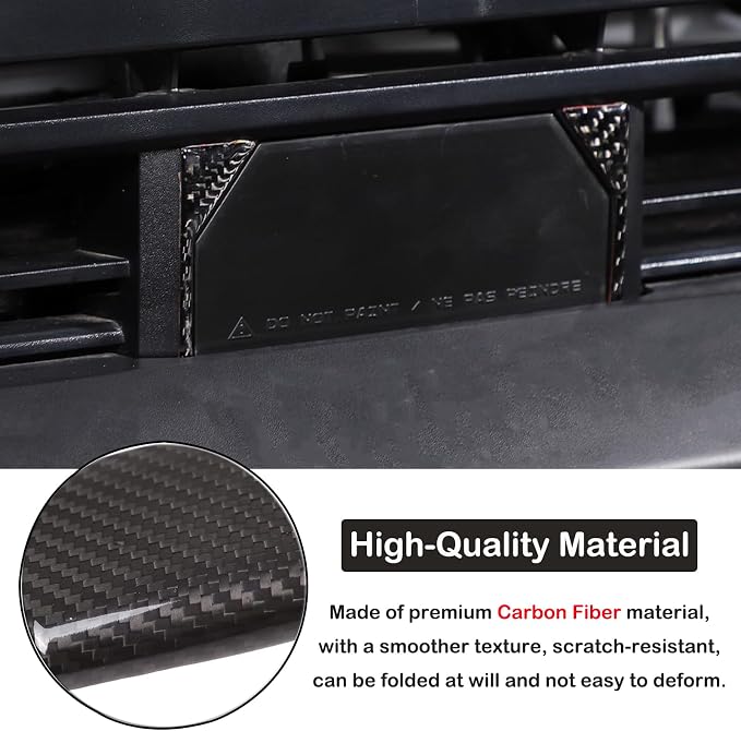Aunginsy Car Front Trailer Hook Trim Sticker Compatible with Toyota Tundra/Sequoia 2022 2023 2024 Pickup Truck Real Carbon Fiber Material Decorative Sticker Protection Cover Exterior Accessories