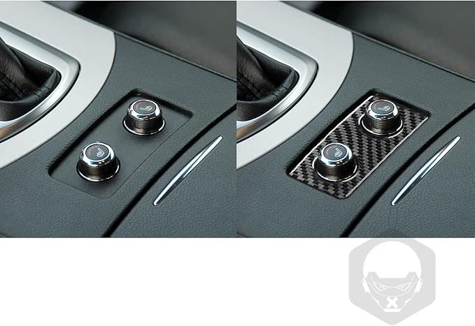 Real Carbon Fiber Trim for Infiniti Accessories | for G35 G37 X S 2007 2008 2009 2010 Center Console Seat Heating Button Cover Interior Thick Overlay Decal