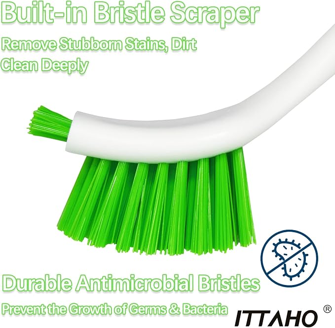 3 Pack Dish Brush,Dish Scrub Brush, Kitchen Scrub Brush for Cleaning Dishes, Double Sided Bristles Scrubber Cleaner for Dishes,Sink,Pots,Pans,Bathroom Shower,Tile,Tubs