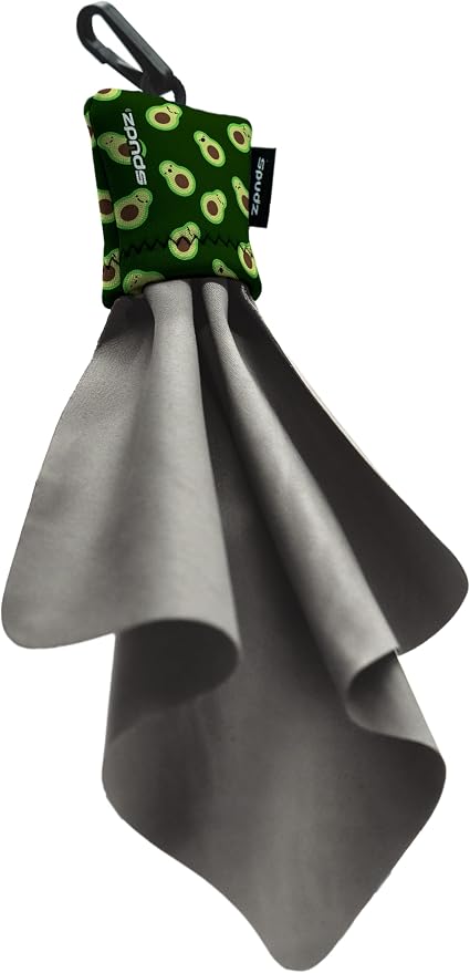 SPUDZ Classic Microfiber Lens Cleaner – Clip-On Pouch, Washable – for Binoculars, Scopes, Glasses, Screens | Classic | Avocado, 6 x 6 Inch